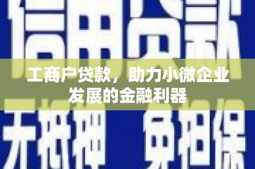 潍城工商户贷款，助力小微企业发展的金融利器