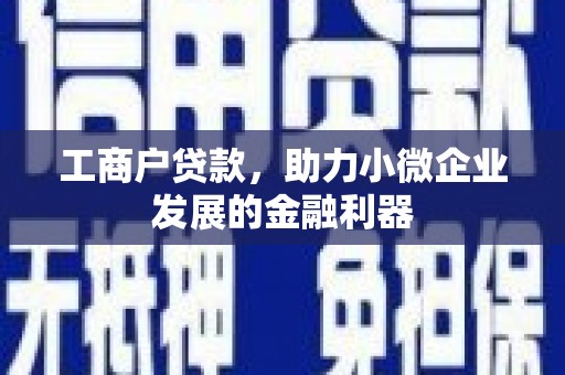 潍城工商户贷款，助力小微企业发展的金融利器