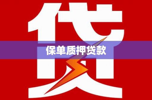 潍城保单质押贷款