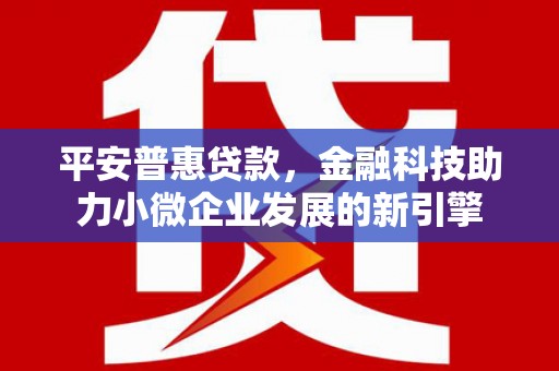 潍城平安普惠贷款，金融科技助力小微企业发展的新引擎