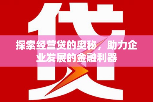 潍城探索经营贷的奥秘，助力企业发展的金融利器
