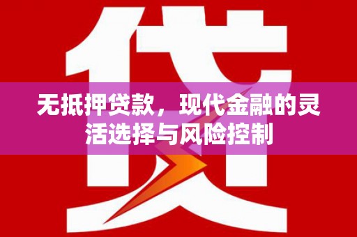 潍城无抵押贷款，现代金融的灵活选择与风险控制
