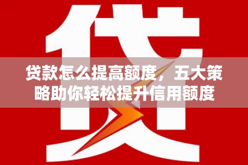 潍城贷款怎么提高额度，五大策略助你轻松提升信用额度
