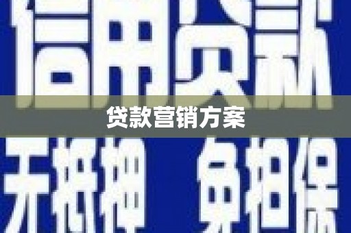 潍城贷款营销方案