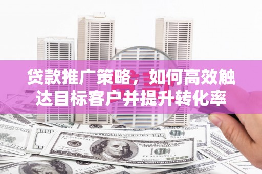 潍城贷款推广策略，如何高效触达目标客户并提升转化率