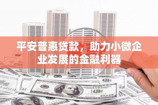 潍城平安普惠贷款，助力小微企业发展的金融利器