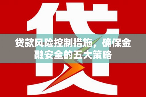 潍城贷款风险控制措施，确保金融安全的五大策略
