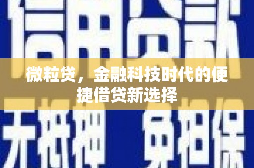 潍城微粒贷，金融科技时代的便捷借贷新选择
